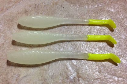 Glow Chartreuse Bone Glow Chartreuse Down South Southern Shad Soft Plastics Inshore Lures Jeco's Marine Port O'Connor, Texas