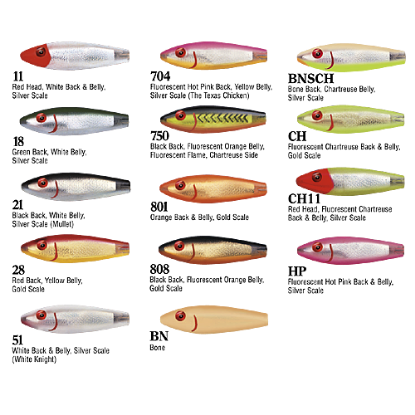 Color Options MirrOlure Classic Series 51MR Sinking Twitchbait Jeco's Marine Port O'Connor, Texas