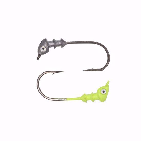 Chartreuse Knotty Hooker Flat Eye Push On (3/0) (1/16oz) Knotty Hooker Jig Head Jeco's Marine Port O'Connor, Texas