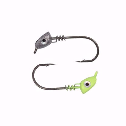 Chartreuse Knotty Hooker Flat Eye Screw Lock Jig Heads Knotty Hooker Jig Heads Jeco's Marine Port O'Connor, Texas