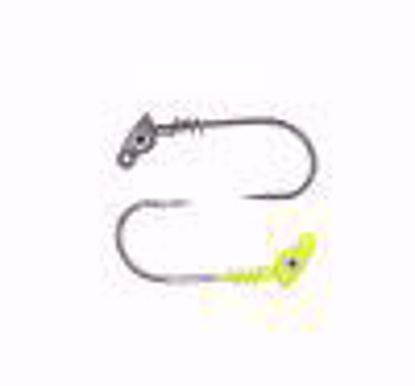 Chartreuse Knotty Hooker  Straight Eye Screw Lock Jig Heads Jeco's Marine Port O'Connor, Texas