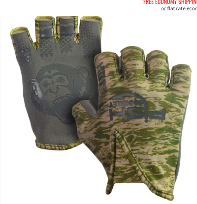 Green Water Camo Fish Monkey Stubby Guide Glove Green Water Camo Jeco's Marine Port O'Connor, Texas