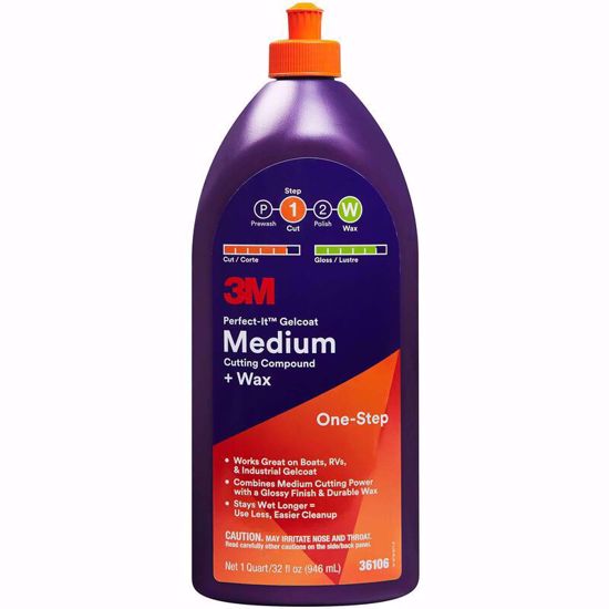 3M - Perfect-It Gelcoat Medium Cutting Compound + Wax, Quart