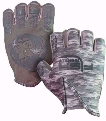 Grey Water Camo Fish Monkey Stubby Guide Glove Jeco's Marine Port O'Connor, Texas