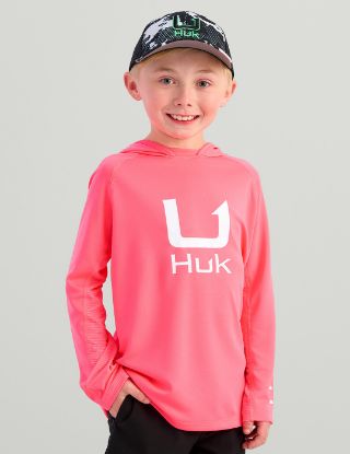 HUK - Kids Icon Performance Hoodie - Neon Coral