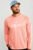 HUK - Pursuit LS Crew - Fresh Salmon Heather