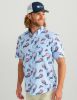 HUK - Kona Button-Down Shirt - Windsurfer Fins and Stripes