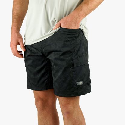Aftco - Deckhand Camo Shorts - Black Storm Heather