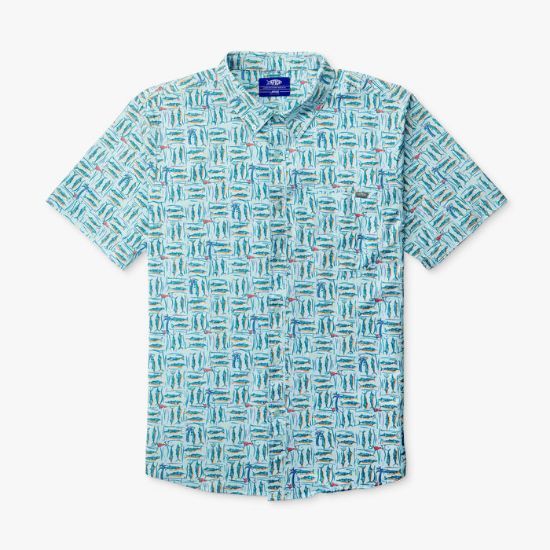 Aftco - Boatbar Short Sleeve Button-Down Shirt - Celestial