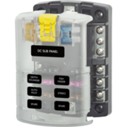 Blue Sea Systems - ST Blade Fuse Block - 6 Circuits with Negative Bus and Cover