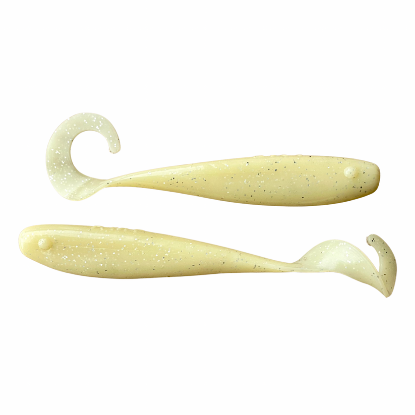 Chrome Bone A.M. Fishing - 4" Curly Tail Jerkshads | 8 Per Pack
