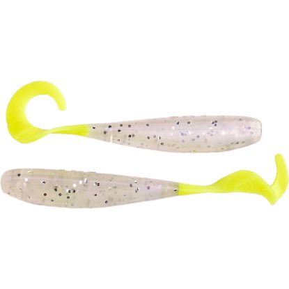 Pearl Treuse A.M. Fishing - 4" Curly Tail Jerkshads | 8 Per Pack