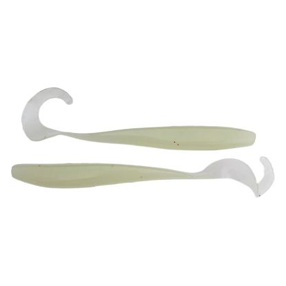 Garlic Glowstick A.M. Fishing - 7" Curly Tail Jerkshads | 4 - Per Pack (More Colors)