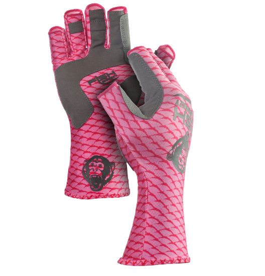 Fish Monkey - Half Finger Guide Glove | Pink Scale