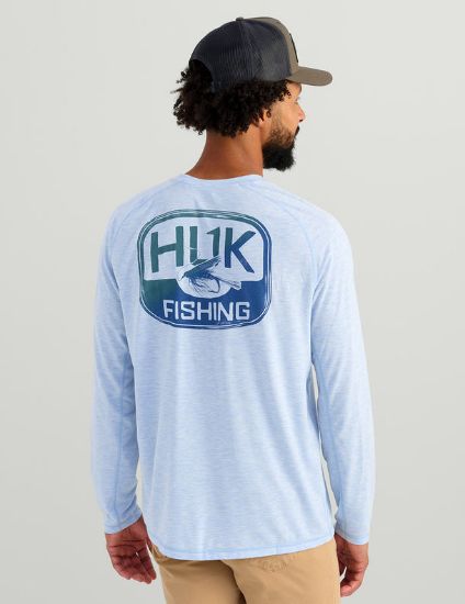 Huk - Drift Long Sleeve Graphic Crew Shirt | WindSurfer Heather