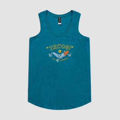 Southerly - Tacos! Tank Top | Heathered Teal